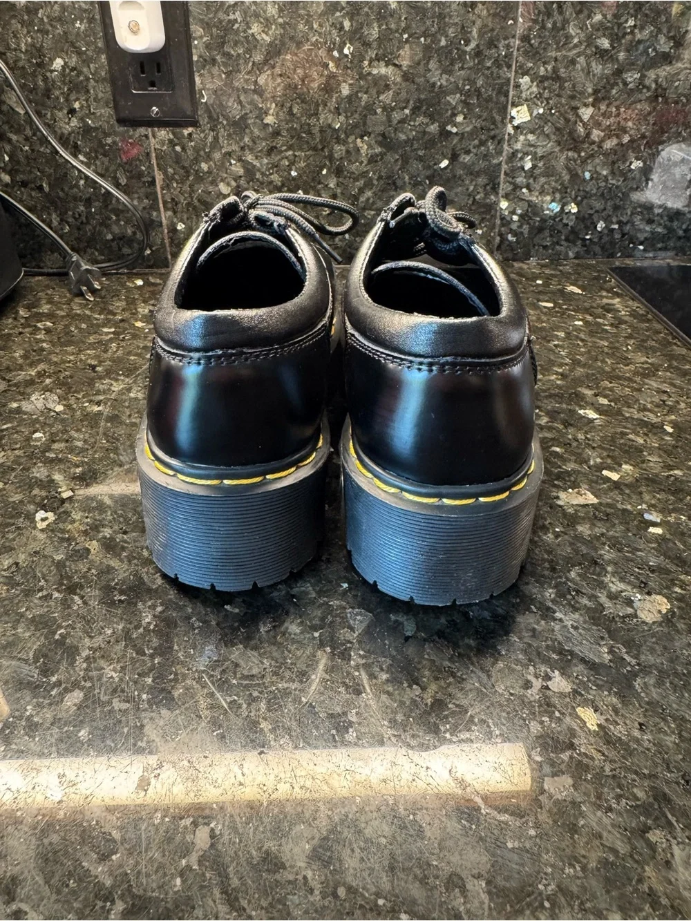 Dr. Martens 8053 Leather Platform Casual Shoes — Black